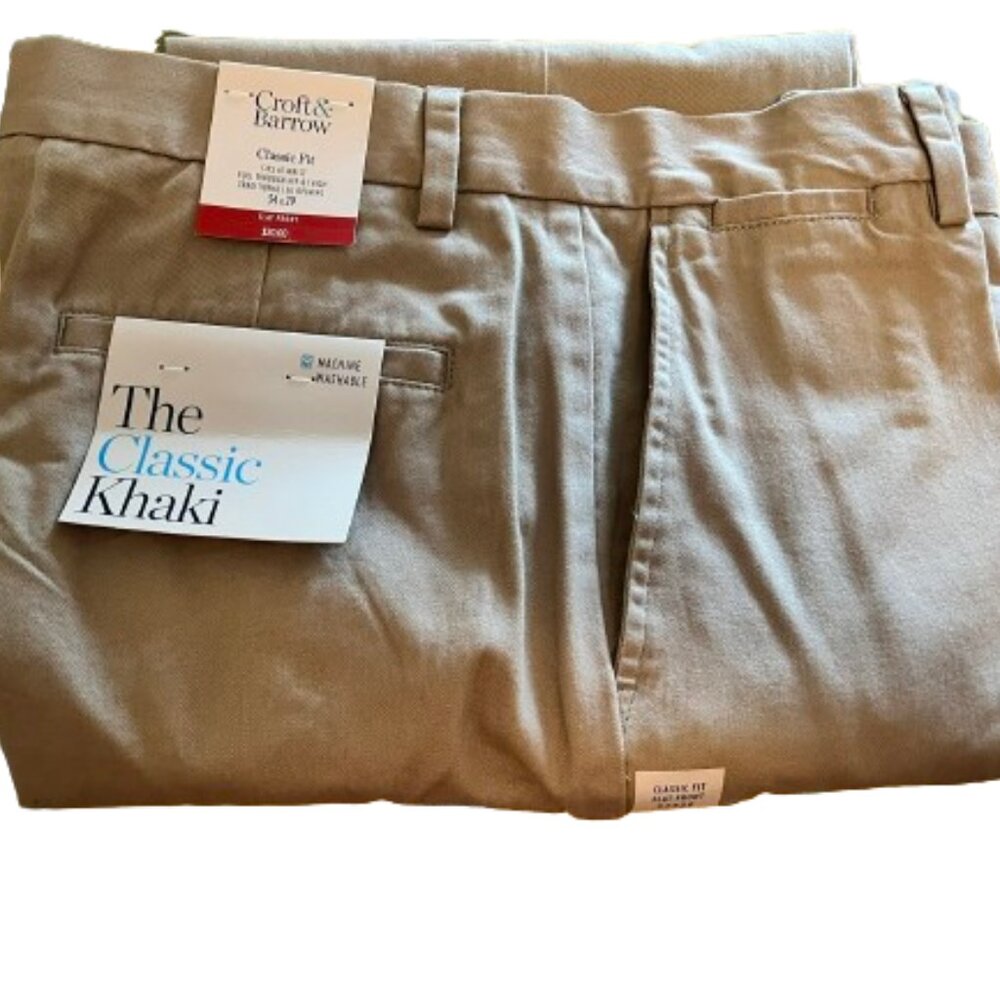 Croft & Barrow Classic Fit Khaki Men's Pants - 34 x 29